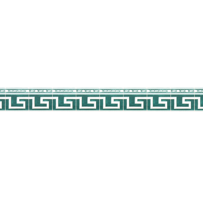 Schumacher Azulejos Border Emerald Wallpaper 5015131