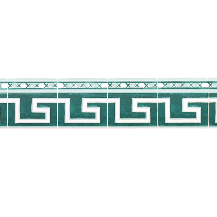 Schumacher Azulejos Border Emerald Wallpaper 5015131