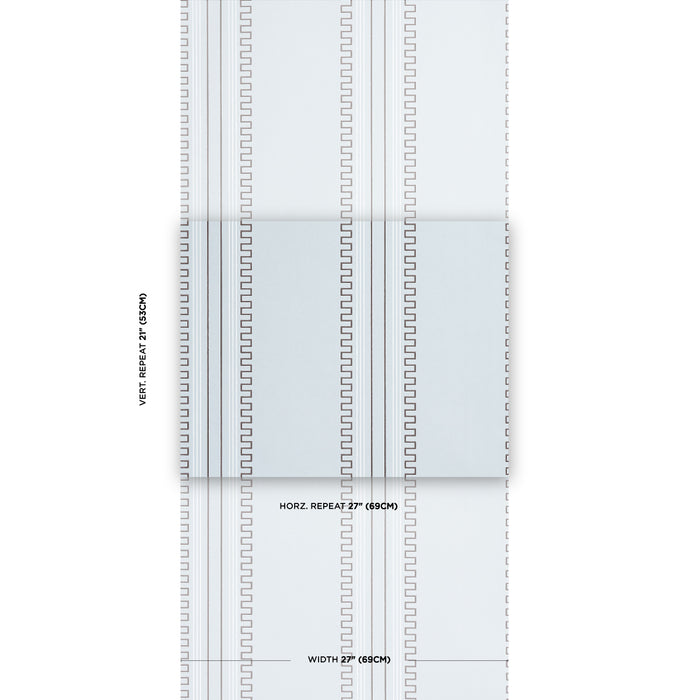 Schumacher Greco Stripe Sky Wallpaper Sample 5015140