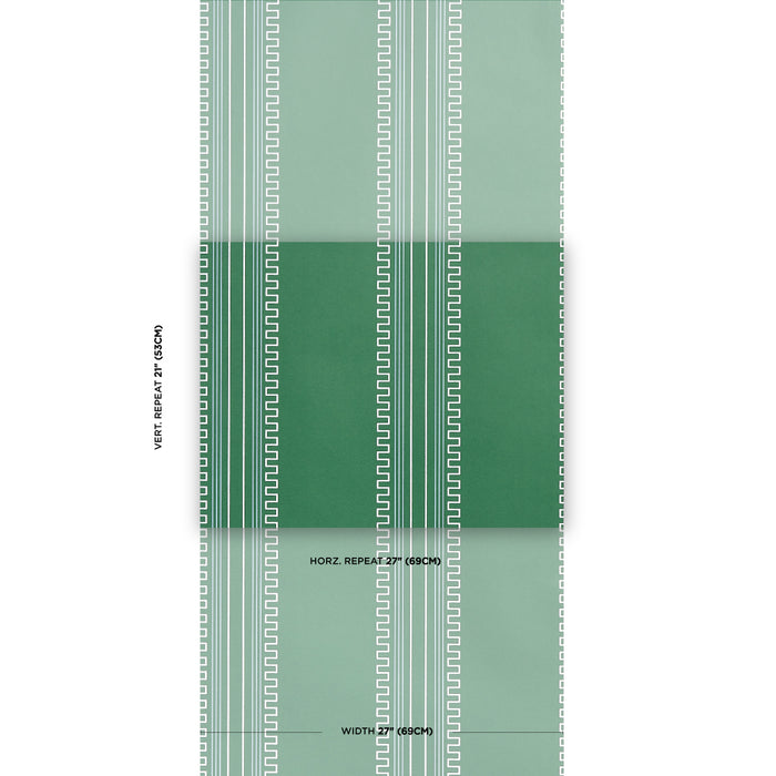 Schumacher Greco Stripe Green Wallpaper Sample 5015142