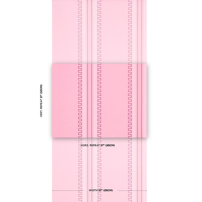 Schumacher Greco Stripe Pink Wallpaper Sample 5015144