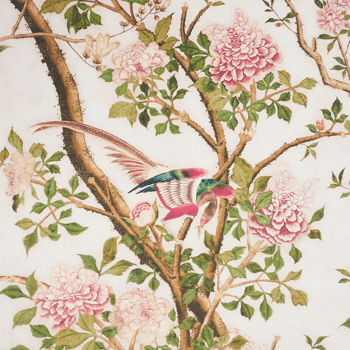 Schumacher Les Oiseaux Panel Set Ivory Wallpaper Sample 5015151