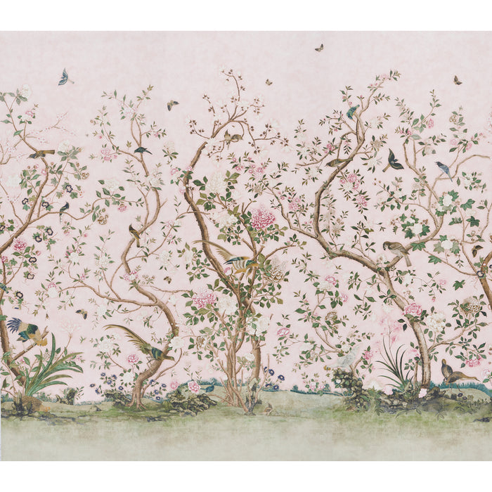 Schumacher Les Oiseaux Panel Set Blush Wallpaper 5015154