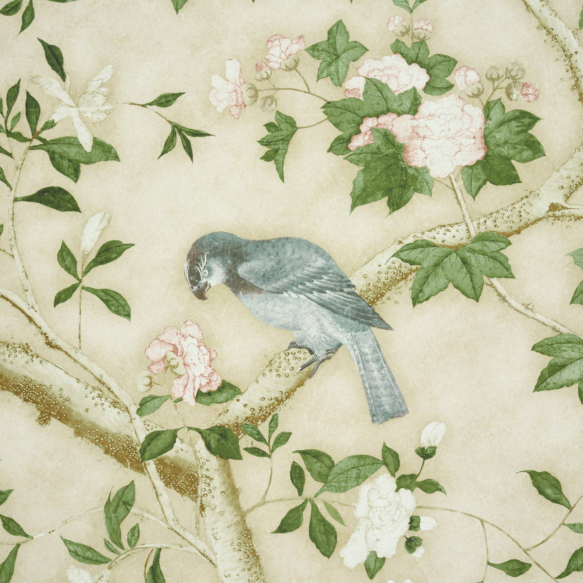 Schumacher Les Oiseaux Panel Set Parchment Wallpaper 5015155