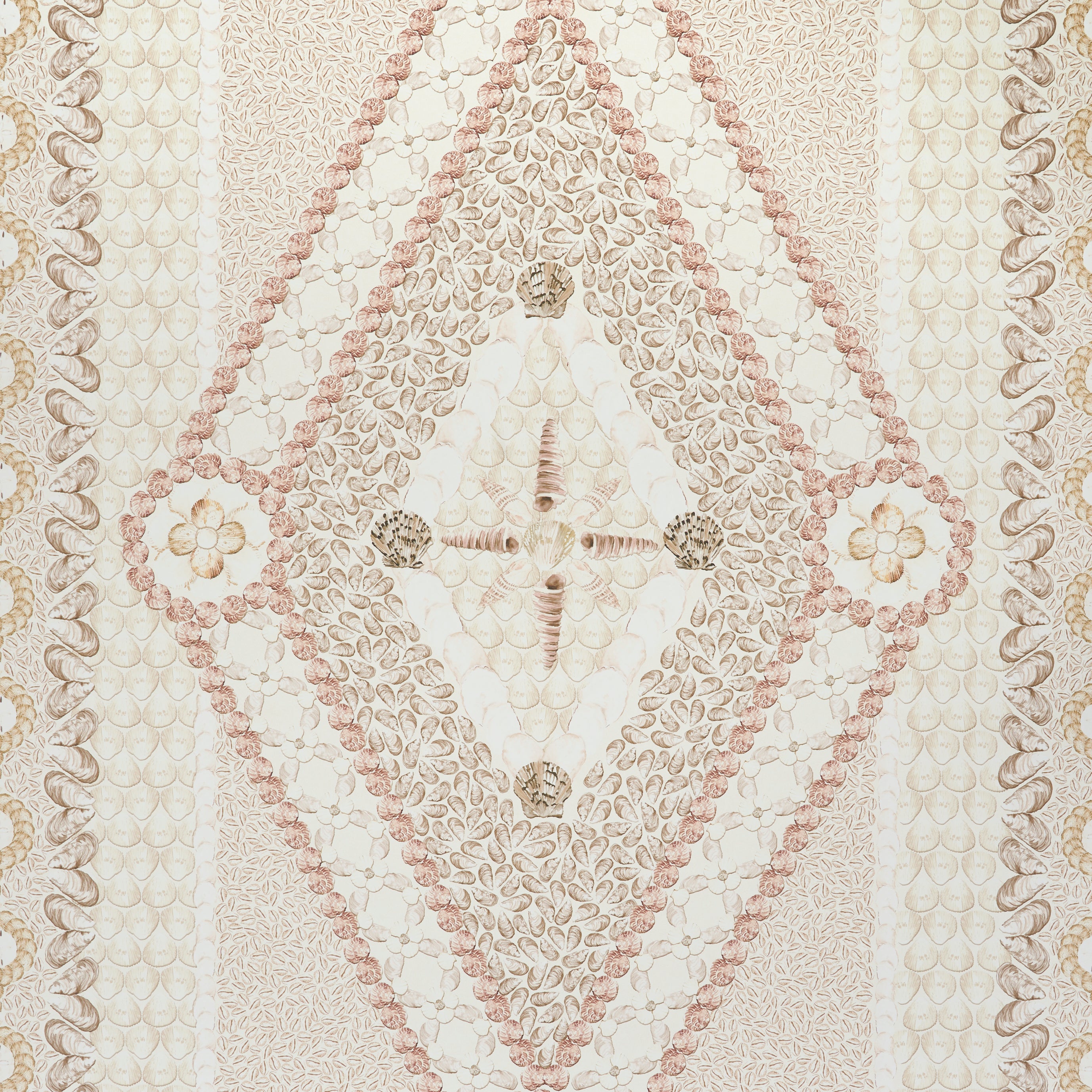 Schumacher Shell Grotto Panel B Sand Wallpaper 5015163