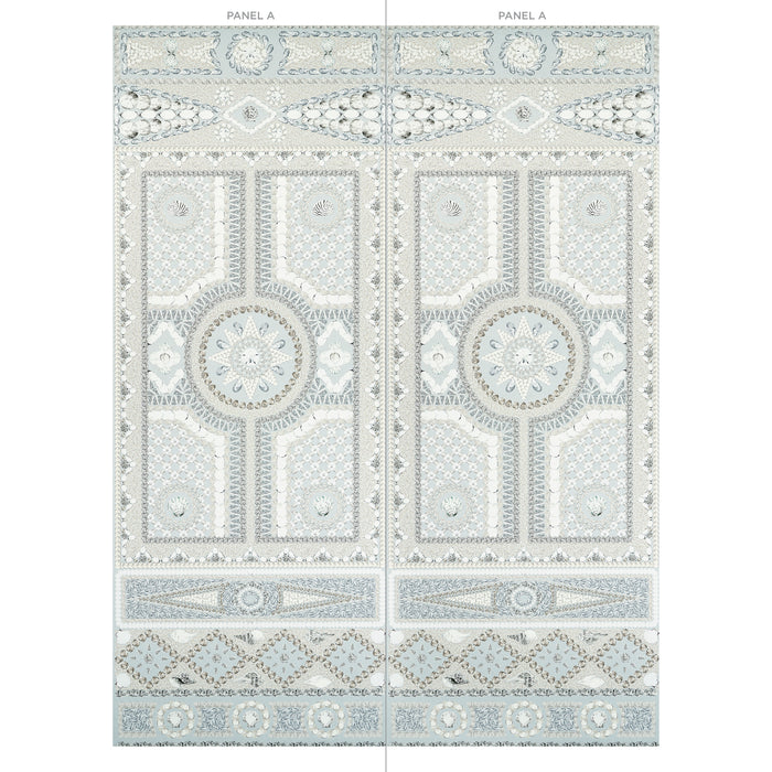 Schumacher Shell Grotto Panel A Seafoam Wallpaper 5015164