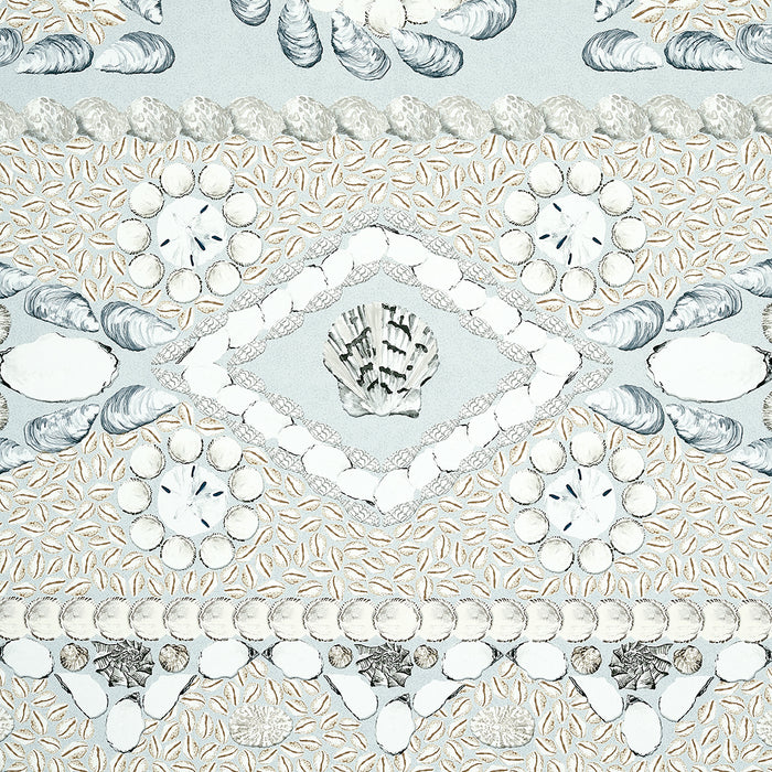 Schumacher Shell Grotto Panel A Seafoam Wallpaper 5015164