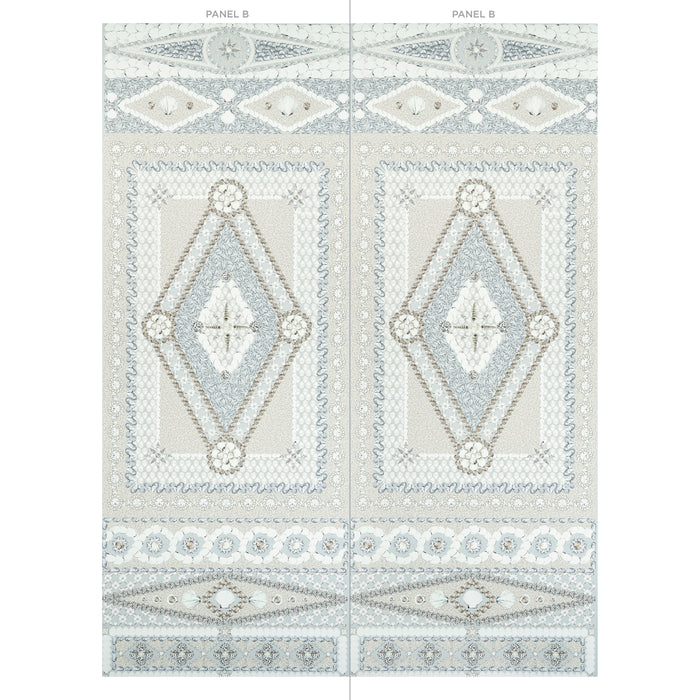 Schumacher Shell Grotto Panel B Seafoam Wallpaper 5015165