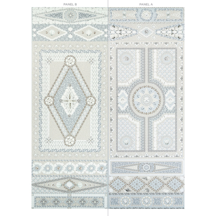 Schumacher Shell Grotto Panel B Seafoam Wallpaper 5015165