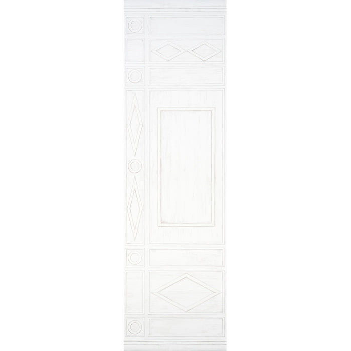 Schumacher Swedish Manor Panel A White Wallpaper Sample 5015170