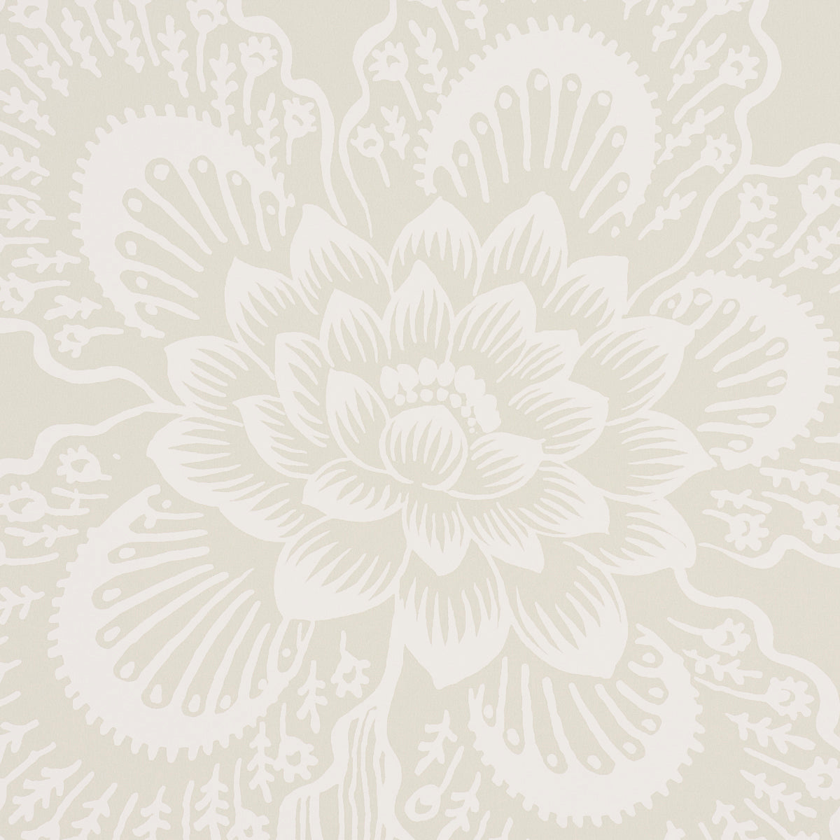 Schumacher Hothouse Flowers Silhouette Cream Wallpaper 5015320