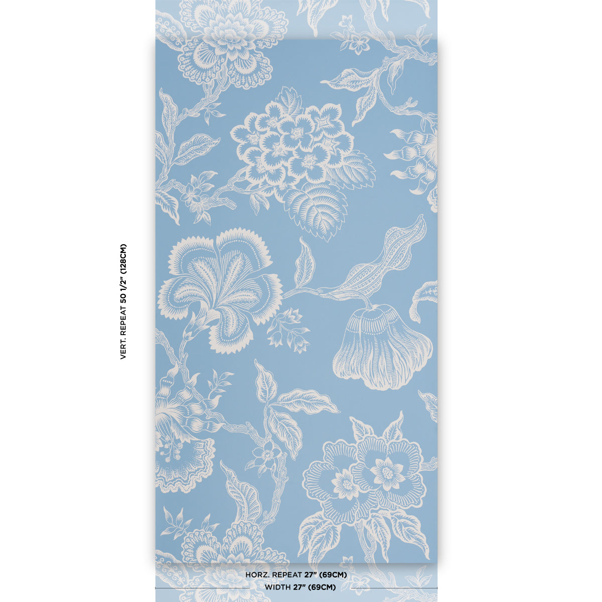 Schumacher Hothouse Flowers Silhouette Bliss Blue Wallpaper 5015321