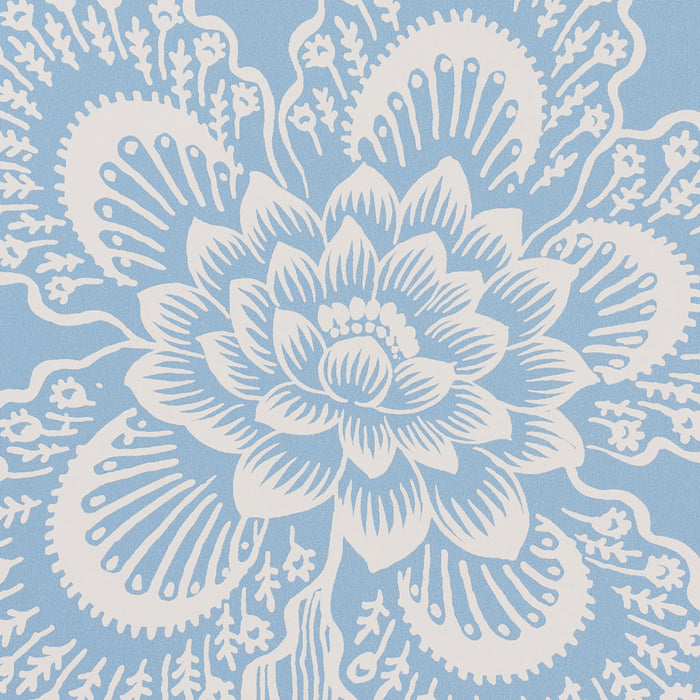 Schumacher Hothouse Flowers Silhouette Bliss Blue Wallpaper 5015321