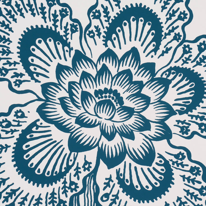 Schumacher Hothouse Flowers Silhouette Peacock On White Wallpaper 5015324