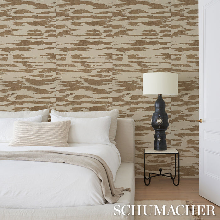 Schumacher Plastered Manuscript Birch Wallpaper 5015330