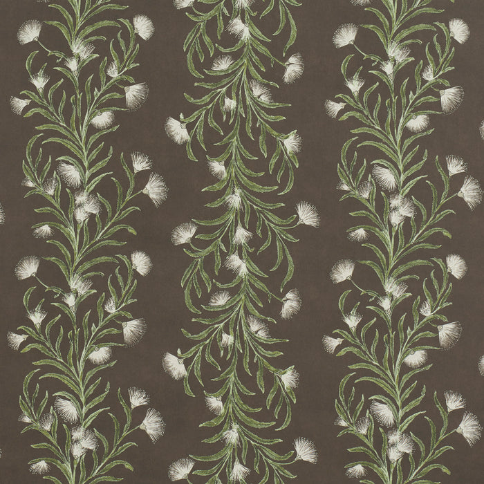 Schumacher Tasmanian Mimosa Brown &Green Wallpaper 5015361