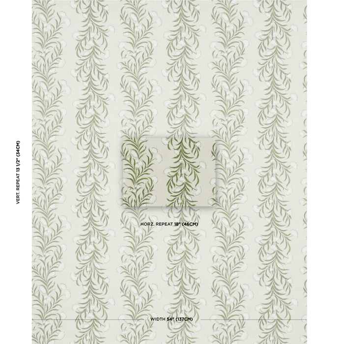 Schumacher Tasmanian Mimosa Ivory & Green Wallpaper 5015362