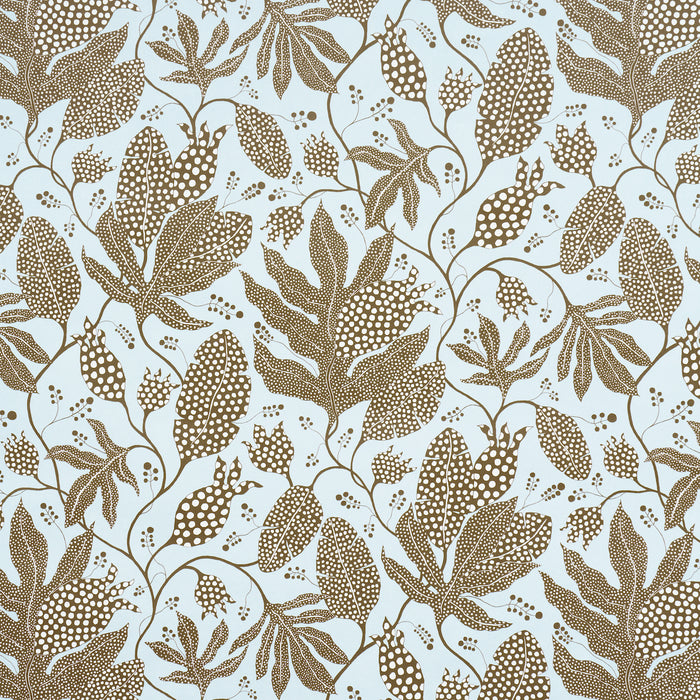 Schumacher Polka Dot Jungle Brown & Sky Wallpaper 5015461