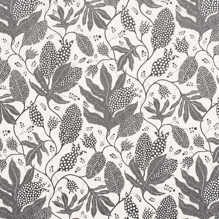 Schumacher Polka Dot Jungle Black & Cream Wallpaper 5015462