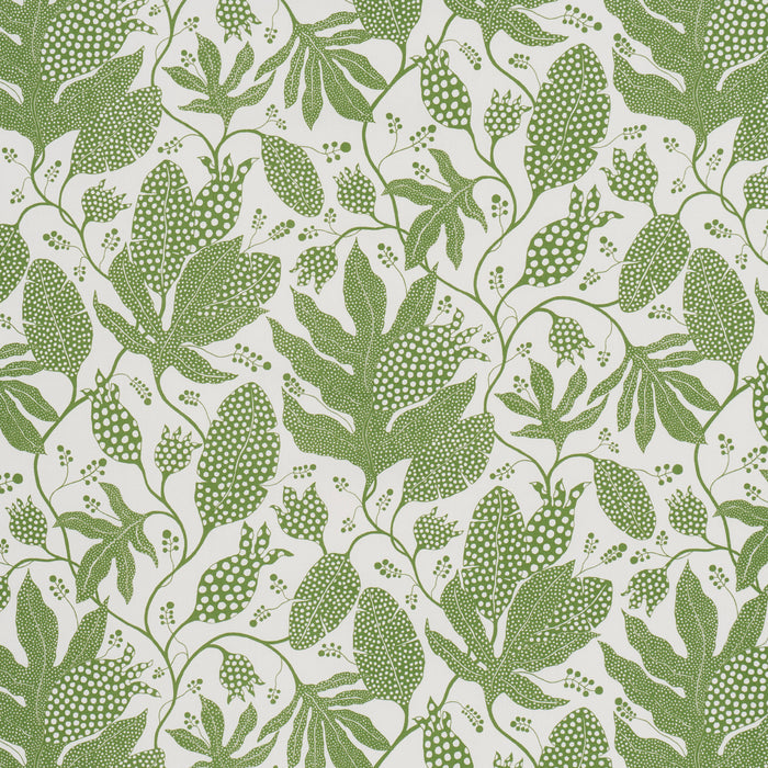 Schumacher Polka Dot Jungle Green & Ivory Wallpaper 5015463