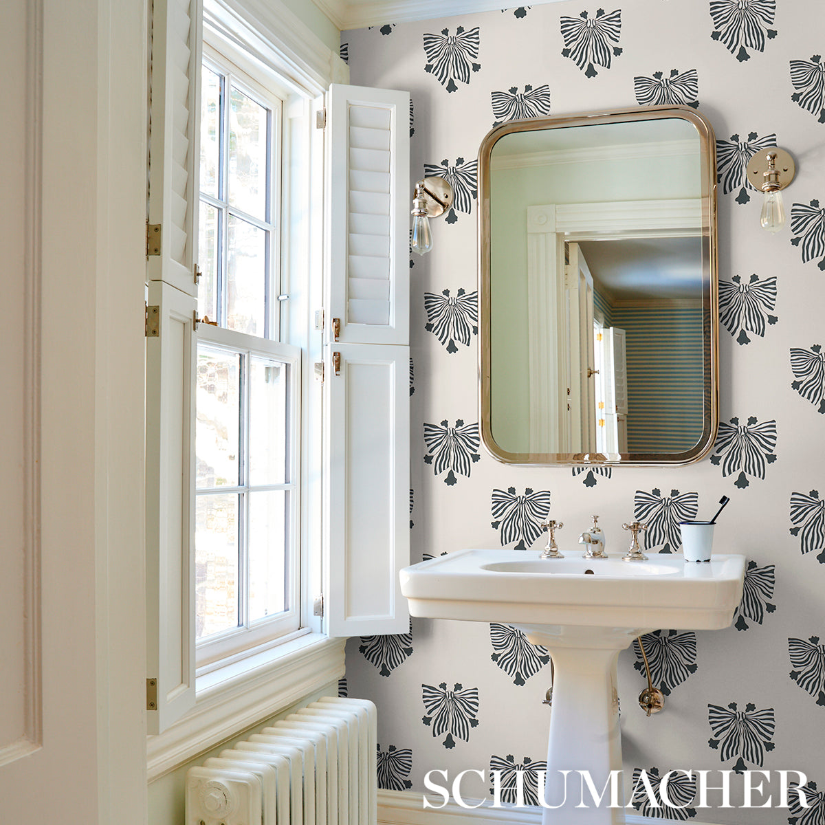 Schumacher Bow-Wow-Wow Cream Wallpaper 5015472