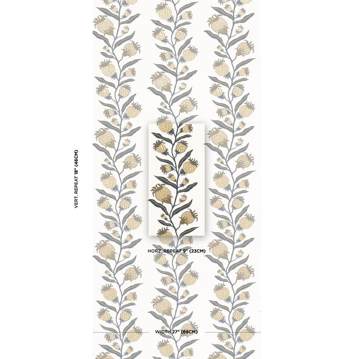 Schumacher Thistle Vine Black & Gold Wallpaper 5015481