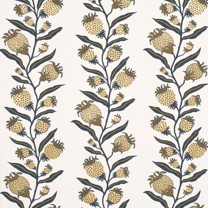 Schumacher Thistle Vine Black & Gold Wallpaper 5015481