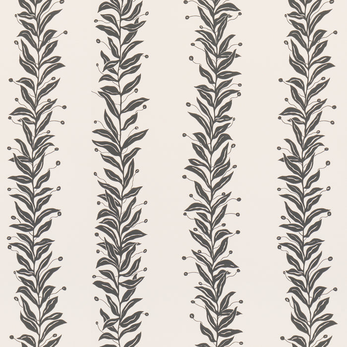 Schumacher Tendril Stripe Black & Cream Wallpaper 5015490