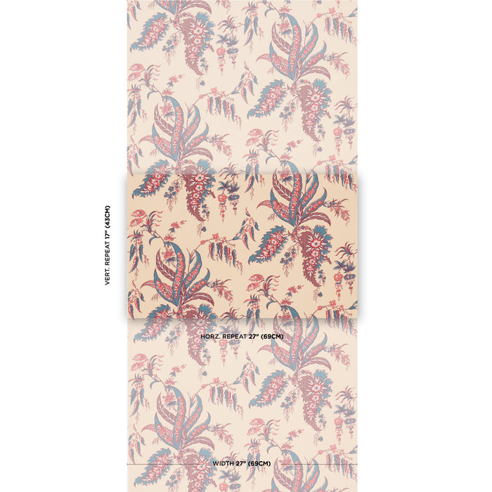 Schumacher Apolline Botanical Rouge & Bleue Wallpaper 5015500