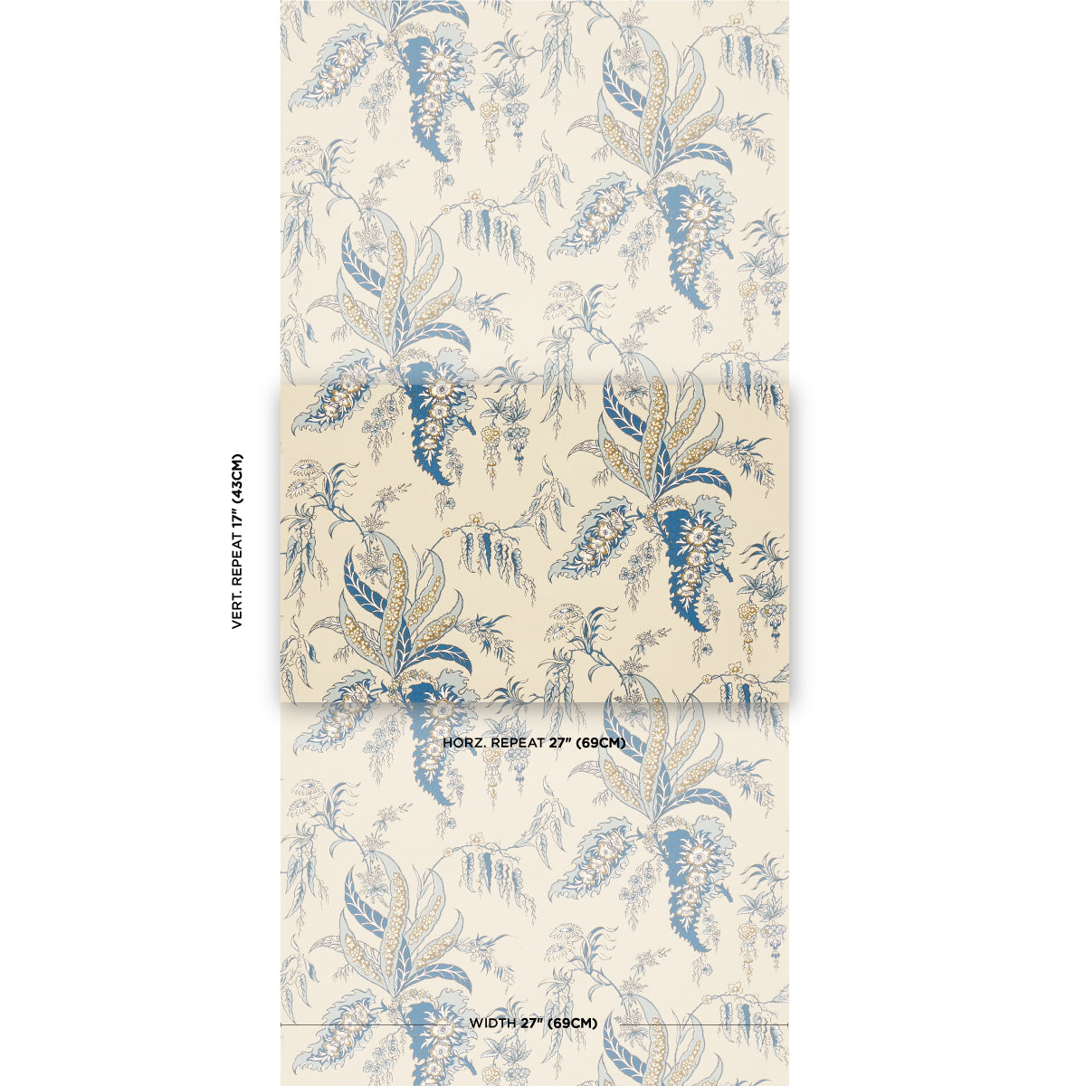 Schumacher Apolline Botanical Ciel & Marine Wallpaper 5015501