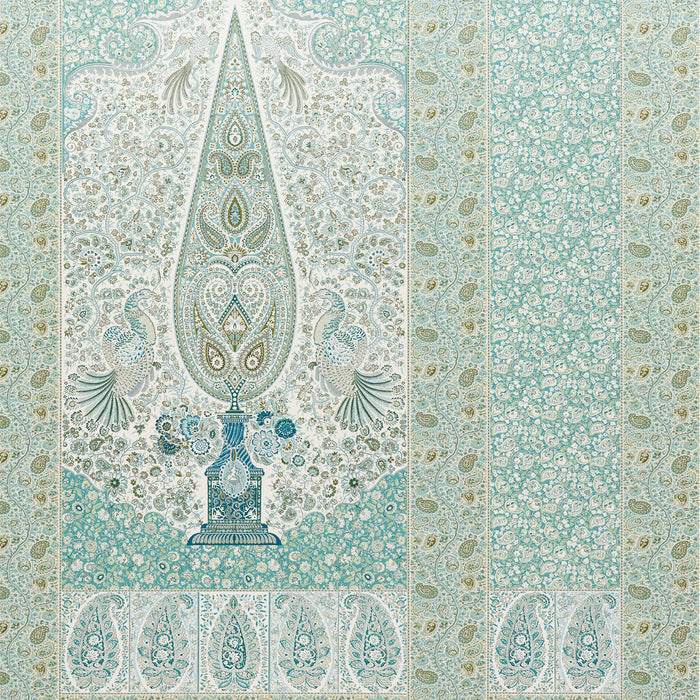 Schumacher Colmery Paisley Panel Set Peacock Wallpaper 5015510