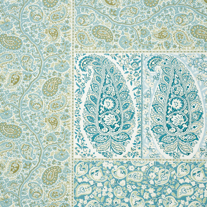 Schumacher Colmery Paisley Panel Set Peacock Wallpaper 5015510