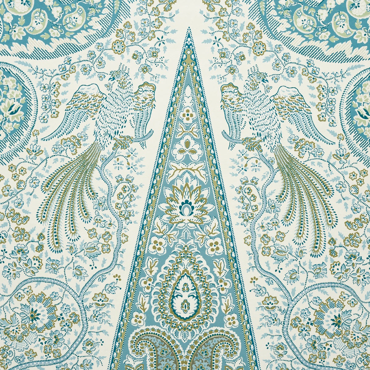 Schumacher Colmery Paisley Panel Set Peacock Wallpaper 5015510