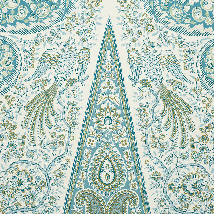 Schumacher Colmery Paisley Panel Set Peacock Wallpaper 5015510