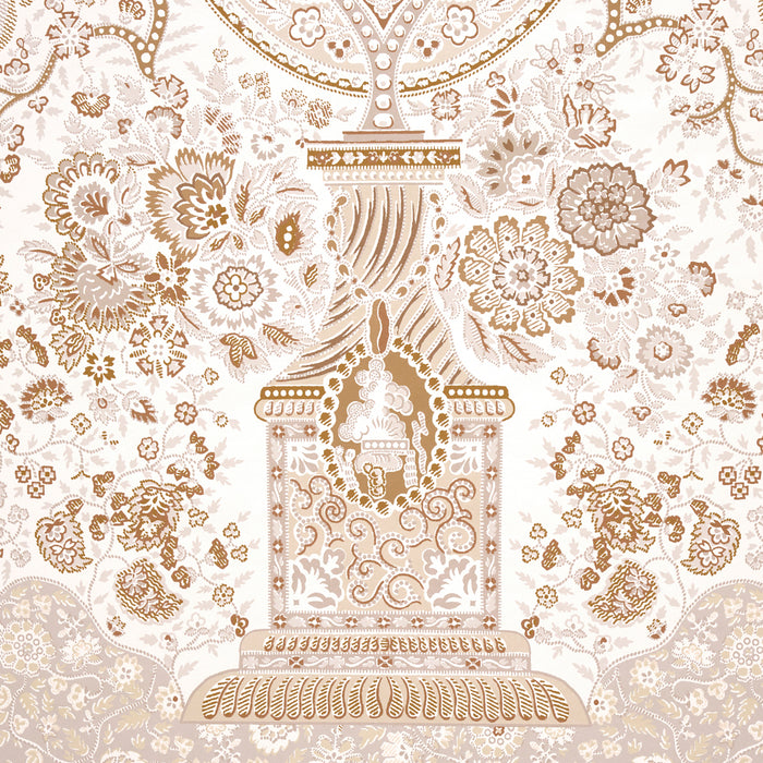 Schumacher Colmery Paisley Panel Set Parchment Wallpaper 5015511