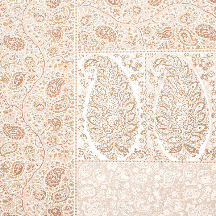 Schumacher Colmery Paisley Panel Set Parchment Wallpaper 5015511