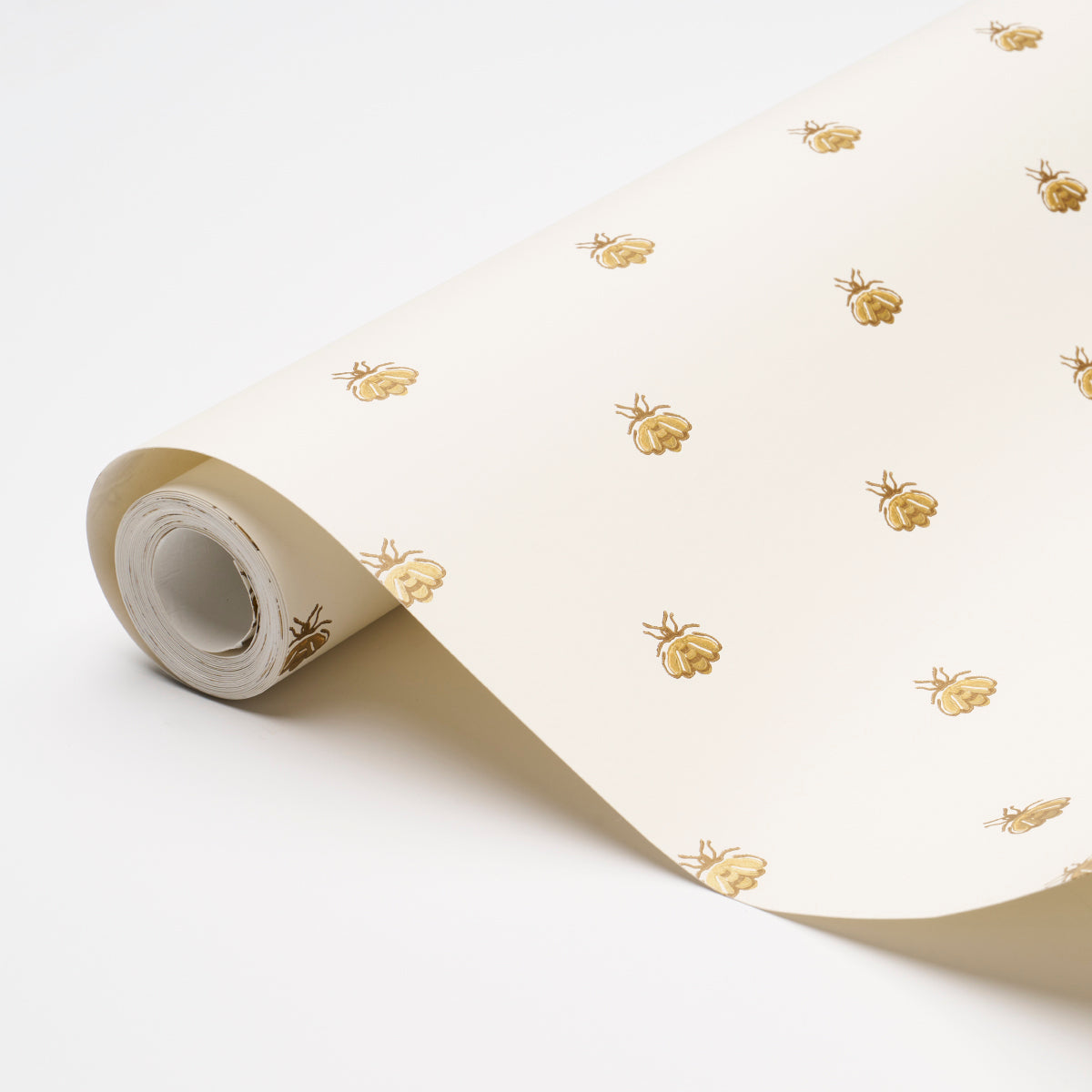 Schumacher Hubert's Bees White & Gold Wallpaper 5015530