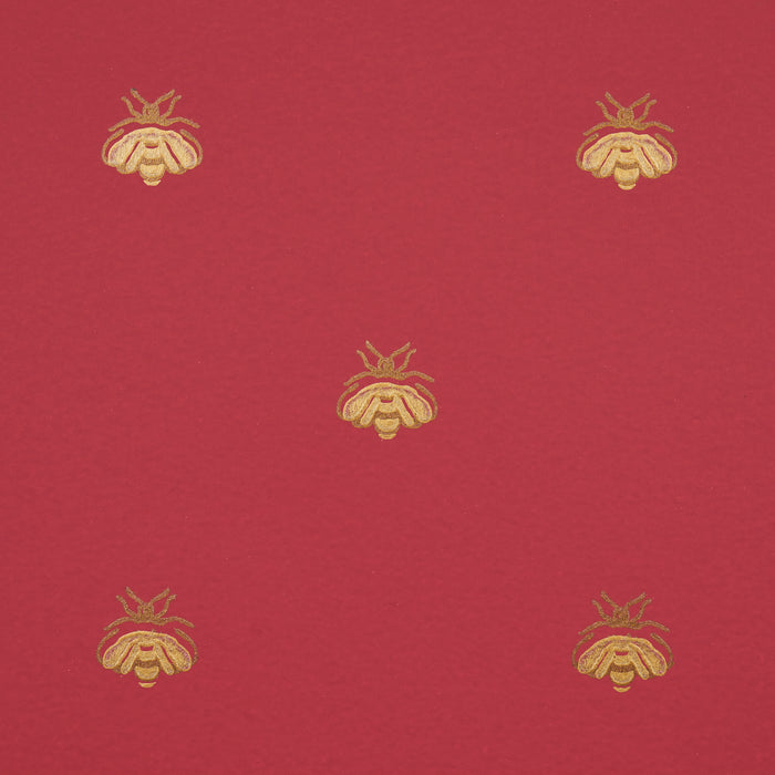 Schumacher Hubert's Bees Rouge & Gold Wallpaper 5015532