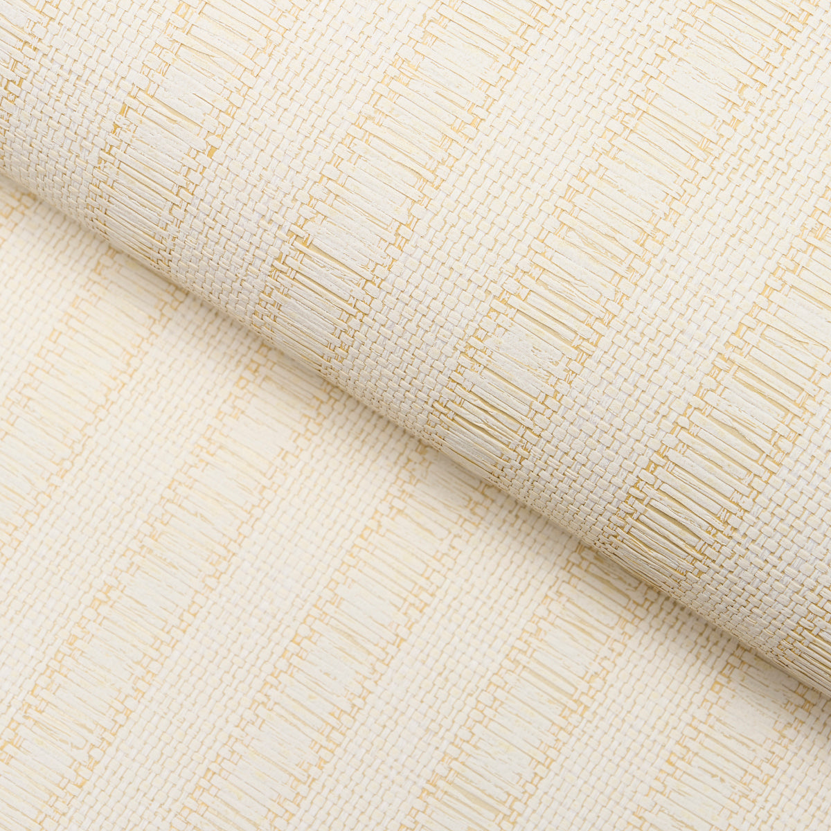 Schumacher Linen Woven Texture Stripe Natural Wallpaper Sample 5015550