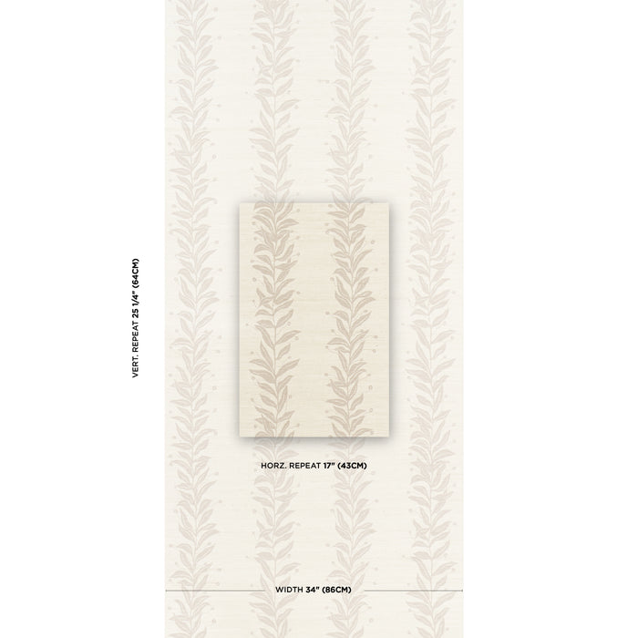 Schumacher Tendril Stripe Sisal Natural Wallpaper 5015561