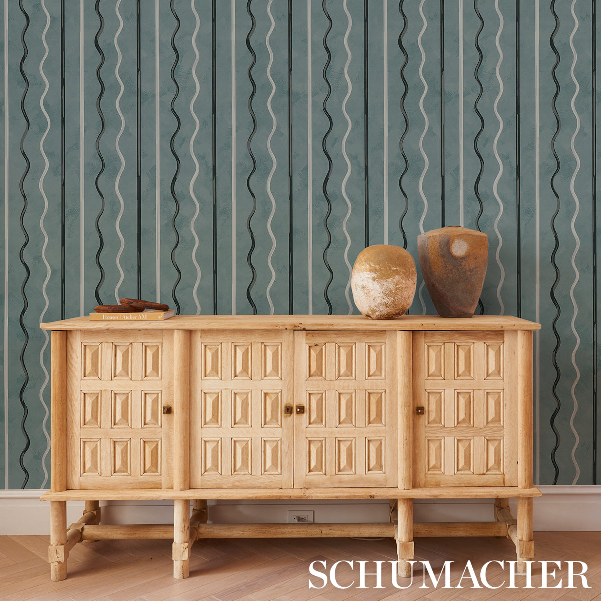 Schumacher Affogato Blue Gray Wallpaper 5015570