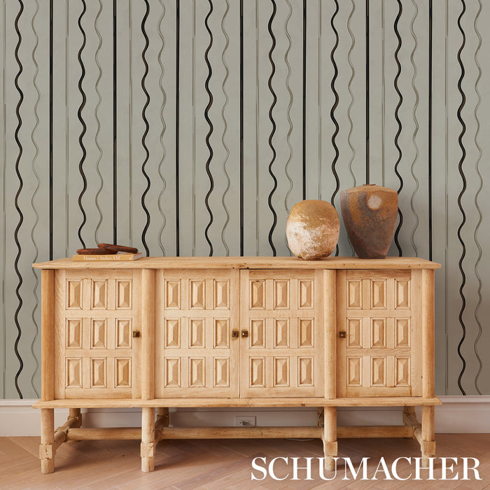 Schumacher Affogato Ivory & Carbon Wallpaper 5015571