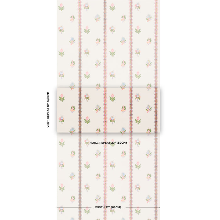 Schumacher Les Fleurs Exotiques Antique Rose Wallpaper 5015660