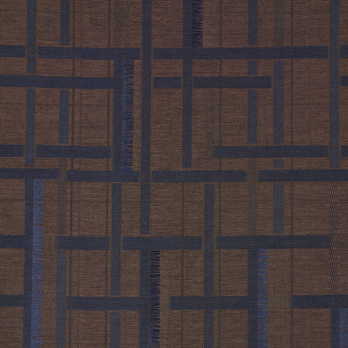 Schumacher Axel Plaid Wallcovering Navy/Espresso Wallpaper 5015721