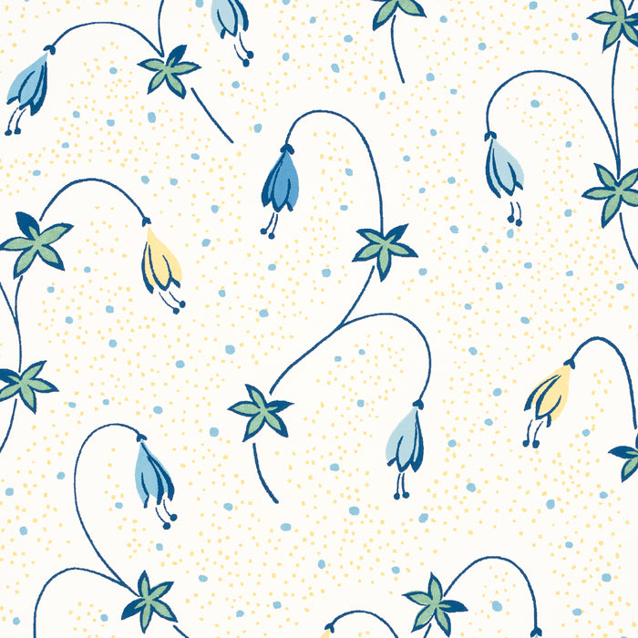 Schumacher Lolly Floral Blues Wallpaper 5015750