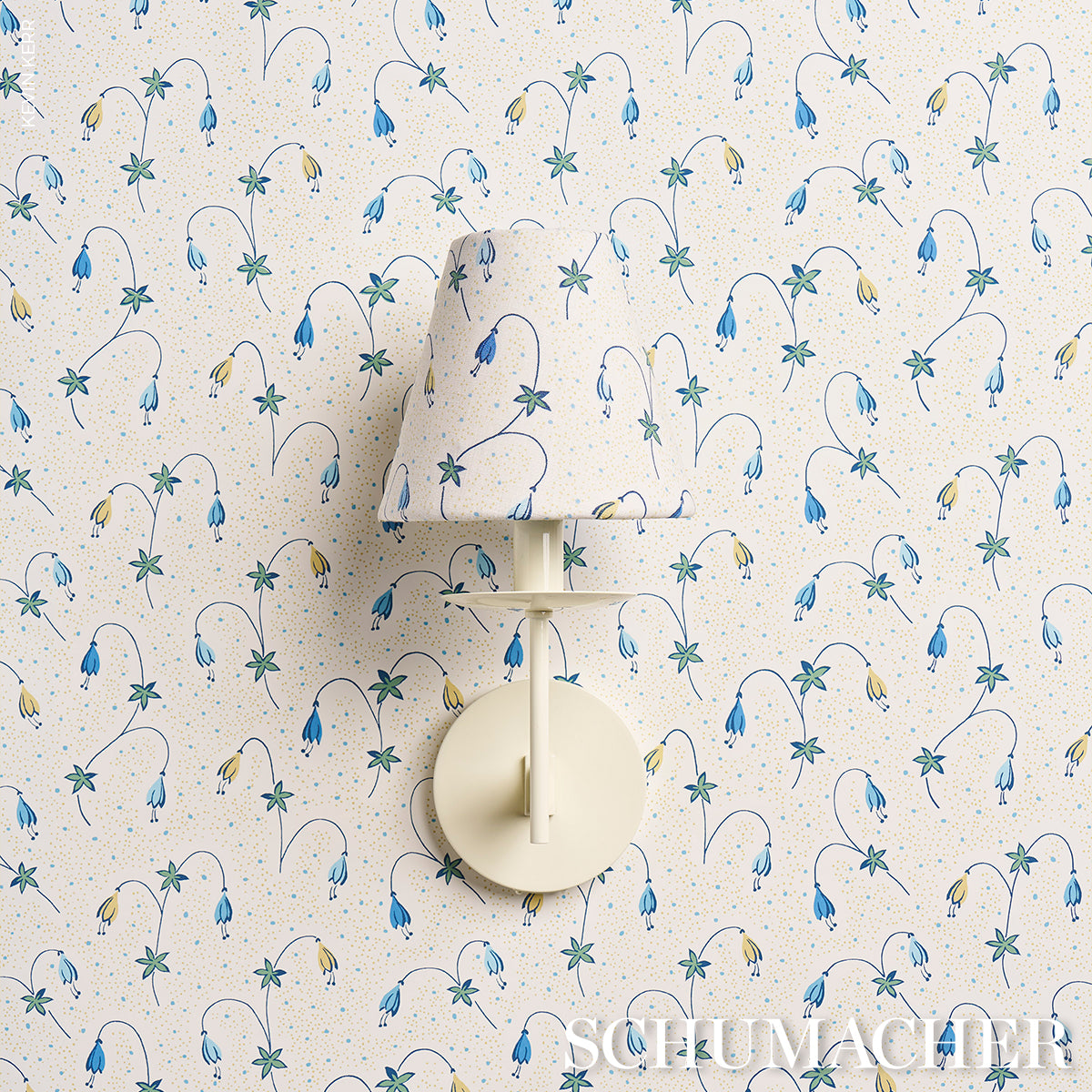 Schumacher Lolly Floral Blues Wallpaper 5015750