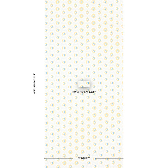 Schumacher Lucie Yellow & Sky Wallpaper 5015760