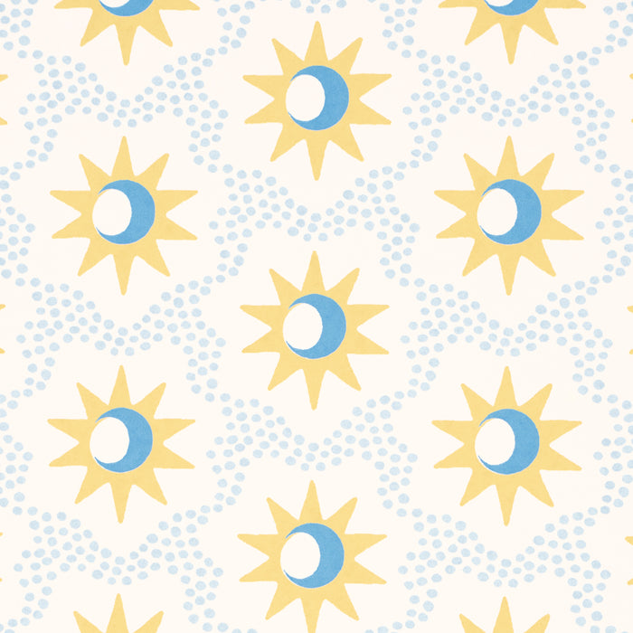 Schumacher Lucie Yellow & Sky Wallpaper 5015760