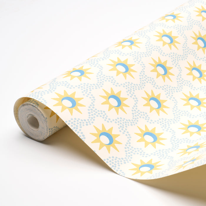 Schumacher Lucie Yellow & Sky Wallpaper 5015760