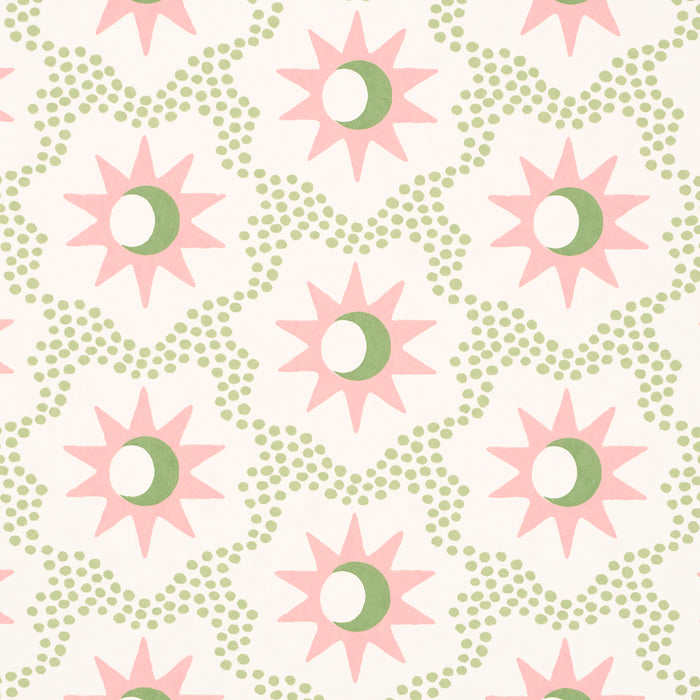 Schumacher Lucie Pink & Green Wallpaper 5015762